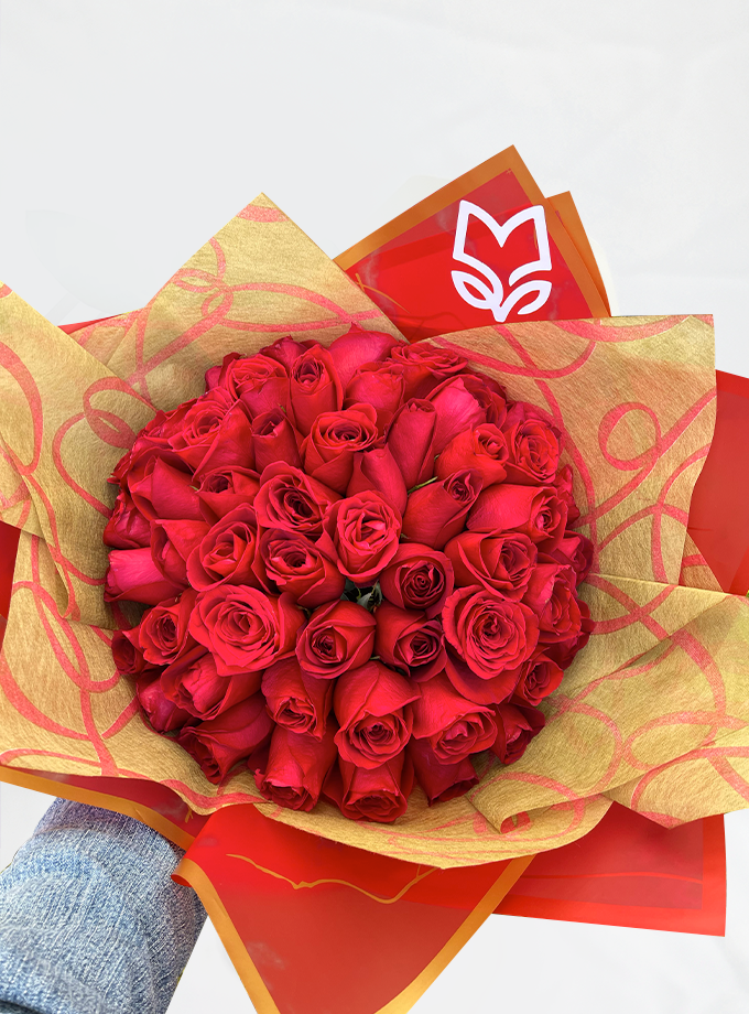 Ramo Delia 50 Rosas con Lisianthus - Image 3