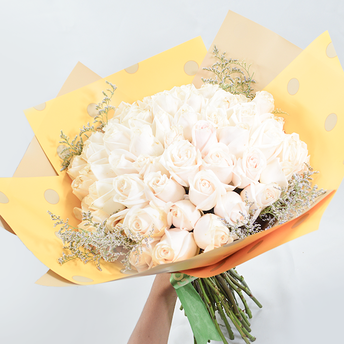 Bouquet Blanca de 50 Rosas